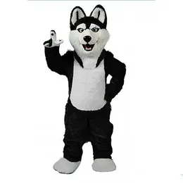 Costumi mascotte Halloween Howie Husky Cane lupo nero Personaggio dei cartoni animati Annuncio Donna Uomo Abito Carnevale Annunci unisex Consegna a domicilio Appare Dhrpx