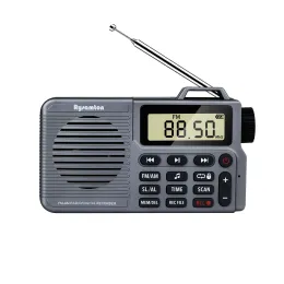 Alto-falantes Rysamton Rádio AM/FM portátil, gravador de rádio digital, alto-falante de rádio Bluetooth 5.0, alarme e função de sono