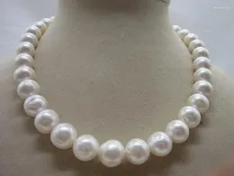 Wisiorki ogromne 12-14 mm Morze Południowe Prawdziwy biały naszyjnik z perłowego 925 Srebrny 18-calowy