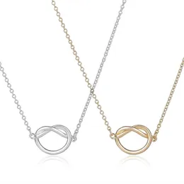 Modische Knoten-Anhänger-Halsketten, eine schöne Knoten-Anhänger-Halskette, Persönlichkeit, Liebe, komplexe Schlüsselbeinketten-Halsketten für Frauen. 3150
