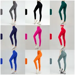 LU158 Garip iplik, yüksek bel ve kalçaları olmayan yeni ürün, kadınlar için fitness pantolonunu kaldırma, fırçalanmış sporlar