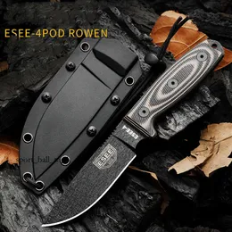 Top Quality ESEE-4POD Rowen Survival Straight Knife 1095 High Carbon Steel Black Blade Full Tang G10 Handle Fixed Blade Knives 2 Colors Available 761