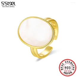 Cluster Rings S'STEEL 925 Sterling Silver Minimalist Shell Resizable For Women Luxury Promise S 2024 Products Fashion Jewelry