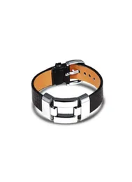 Charme pulseiras de couro para mulher homem personalidade blackred cor aço inoxidável feminino masculino jóias pulseira presente ph9854804791