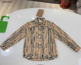 Ny Child Lapel Shirt Långärmad babyskjorta Storlek 100-160 cm Högkvalitativ barn Designer Kläder Perfekt Detaljer flickor pojkar blusar jan20