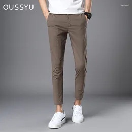 Pantaloni da uomo 2024 Estate alla caviglia da uomo Stretch Casual Slim Fit elastico in vita Jogger Business coreano sottile marrone classico pantaloni maschili