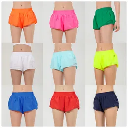 LU 158 Summer new breathable and quick drying sports shorts for women, European and American cross-border reflective strip shorts, waist up anti glare hot pants