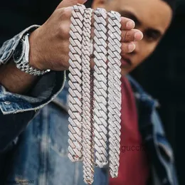 Halsband 14k 18k guldpläterad cz iced ut diamant hip hop smycken kubansk kedja länk cadena cubana män 01oy