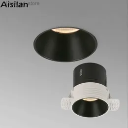 Downlights Aisilan LED Recessed Downlight COB Chip CRI97 Frameless Spot Lamp Minimalist Easy Installation for Living Room Bedroom YQ240226