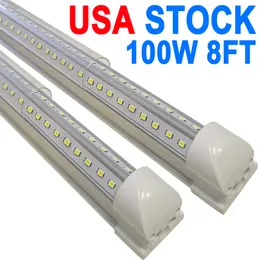 25Pack LED T8 Shop Light ، 8ft 100W 6500K Daylight White LED LED متكامل أنبوب LED LED LID
