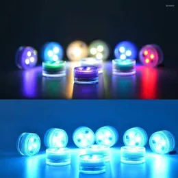 Nachtlichter, Mini-Tauch-LED, kleine Unterwasser-Teekerzen, wasserdicht, RGB, mehrfarbig, flammenlos, Akzent-Vasenlaterne