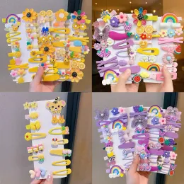 Gioielli 14pcs/set Cartoon Butterfly Rainbow Hairpin per bambini Girl Girl Sunflower Teste giradini Fragmentato Clip BB Clip Regalo