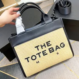 Serin rafias örgü tasarımcısı marc tote çanta adam kadın pembe lüksler çanta anlık görüntü saman pochette plaj çantaları hafta sonu debriyaj crossbody omuz omuz çantası dükkan çantası