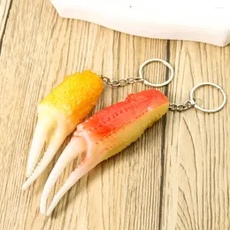 محاكاة مفاتيح المحاكاة PVC Seafood Crab Claw Keychain pincers قلادة جراد البحر الساقين المفتاح حلقة معلقة كيس زخرفة الأطفال هدية المجوهرات