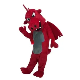 Adult Size Red Dinosaur Custom Mascot Costume Halloween Christmas Cartoon Character Outfits Suit Advertising Leaflets Clothings