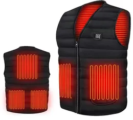 Colete aquecido elétrico jaqueta lavável Caot Carregamento USB Aquecedor corporal Gilet com temperatura ajustável para mulheres homens quentes Wa1151418