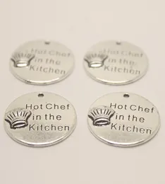 20pcs 25mm Chef Charms Antique Silver Tone Chef in the kitchen charm pendant4603377