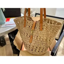 23LYWA NOWOŚĆ BAG PLEATY Casual Rattan Duża pojemność Projektantka wiklinowa tkanina torebki letnia torba plażowa Bali Straw Bags Lady Travel Big Basket Tourse 858