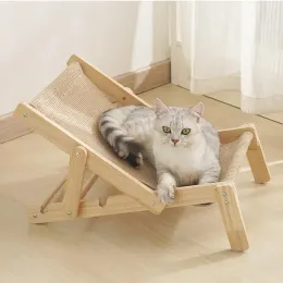 الحصير الجديد Cat Chair Pet Sisal Bed قابلة للتعديل كرسي جرو محمول نوم نائم العش الراحة Nestapply إلى 10 كجم Cat Dog Supplies
