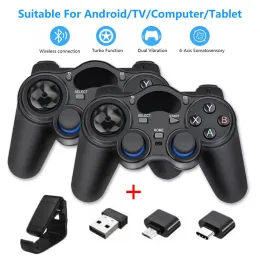 GamePads 2.4G Wireless Game Controller Joystick GamePad med OTG -omvandlare för PS3 Android TV Box Raspberry Pi 4 Retropie Retroflag Nespi