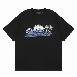 Trapstar Designers T-shirts Drukuj litera Czarna i biała szara tęczowa kolor letnia sportowa moda TEES TESE 901