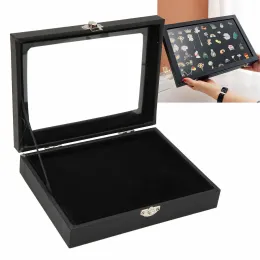 Display Pin Display Fall Rahmen Brosche Medaille Abzeichen Lagerung Box Desktop Tablett Organizer Schmuck Display Container Geschenke Box Sammlung