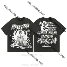 Адская звездная рубашка дизайнерская рубашка Hellstar рубашка мужская футболка женская мода, новая футболка темная рубашка поло в поло, повседневная короткая спортивная рубашка American High Street 299