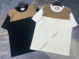 24SS Europe Мужские футболки дизайнерские футболки Летняя футболка с буквенным принтом и коротким рукавом, хлопковые футболки, черные, белые, S-XL