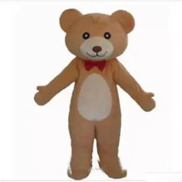 Costumi mascotte Costume da orsacchiotto con cravatta rossa di Halloween Alta qualità Personalizza Personaggio a tema cartone animato Dimensioni annuncio Carnevale di Natale Fanc Dhpxs