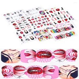 Nail Stickers 9pcs Sexy Girl Lots Sliders For Nails Set Decals Manicure Alphabet Letters Seal Decoration Art Design 2024 Word 3d