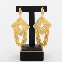 Dangle Earrings Long Tassel Drop For Women Lady Fashion Bohemian Gold Plated Earring Daily Wear Hollow Out Jewelry Accessory