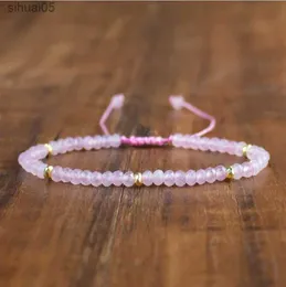 Perlenarmband aus Rosenquarz – Heilarmband aus natürlichem rosa Stein – ausgleichendes Armband YQ240226