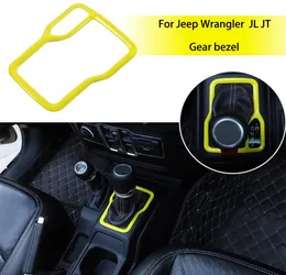 Żółta ABS Gear Shift Red Decortaion Cover dla Jeep Wrangler JL JT 2018 Factory Outlet Auto Internal Akcesoria1417937