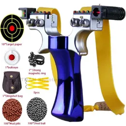 Hunting Slingshots Powerful Laser Slingshot Upgrade Outdoor Shooting Catapult Double Screw Quick Pressure Rubber Band Hunting Games Toy YQ240226
