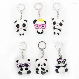 Schlüsselanhänger Niedlicher Panda PVC Cartoon Charms Schlüsselanhänger Schlüsselanhänger für Jungen Mädchen DIY Party Geschenke Halter Zubehör