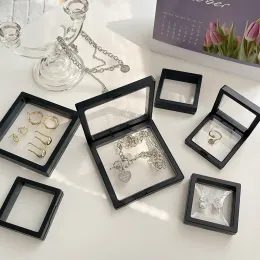 Halsband 10st 3D flytande bildram lådan smycken display stativ hänge hållare smycken sten presentation fall lagringsarrangör