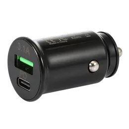 Car Charger 18W Pd Fast Qc 3.0 Quick Chargers Type C Usb Plug Mini Size Power Adaptor For Phone 13 12 11 S20 S21 Charging Adaptors W Dhn3K