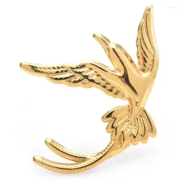 Broschen Wulibaby Edelstahl Schwalbe für Frauen Unisex 2-farbig schöne tanzende Vogel Party Casual Brosche Pins Geschenke 2024226