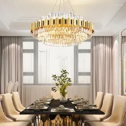 Chandeliers Luxury LED Light Fixture Modern Suspension Upscale Lustre Crystal Chandelier 2024 Home Appliance Decor