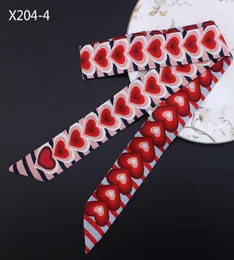10pcslot Sell New Colors Stripe love for women039s scarf beautiful decoration small ribbon HandbaghairNeck Wrist ribbo4808852
