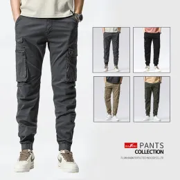 Pants BAPAI 2022 Cargo Pants New Sweatpants Men Jogging Pants Zip Pocket Trousers Casual Stretch Fabric Running Men Pants