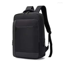 Backpack 15.6 Inch Unisex Simple Business Waterproof Expandable USB Charging Laptop Computer Large Capacity Travel Handbag