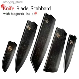 Kitchen Knives knfe blede protector wooden scabbard gheath saya guard اليابانية gyuto petty nakiri kiritsuke المغناطيسية داخل Grandsharp Q240226