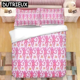 Definir roll roller coelho 3d de cama impressa conjunto de edredão de edredão brophases bastão de roupas de cama com caldas de cama de cama de cama de cama pura cortinas