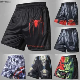 Men's Shorts Breathable Quick Dry Men Shorts Casual Superhero Movie 3D Printed MMA Running Shorts Mens Zip Pocket Causal Summer Short Pants 240226