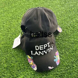 Galleryest baseball cap American style 22SS joint name graffiti splashed ink to make old cap for mens sunshade hat tide