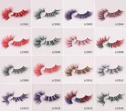Top Quality 17 Style 25 Mm Color Long Mink Eyelashes Three Dimensional Cross False Eyelashes 5D 20212363577