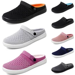 Kissen Slip-On Women Mesh Summer Atmungsfreie Gai Walking Shoes Dunkelschwarz rosa graue Lila Plattform Pantoffeln Keil weiblich Sneaker Größe 36-45 403