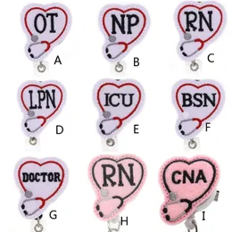 Portachiavi di nuovo arrivo Porta carte d'identità mediche intercambiabili con etichetta per nome della carta dell'infermiera Bobina per badge retrattile Clip a coccodrillo260K