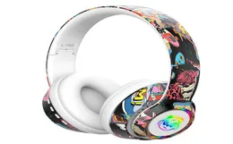 Słuchawki Bluetooth Headphones Cool Graffiti LED Słuchawki Światowice można włożyć do komputera mobilnego Card Univer8344030